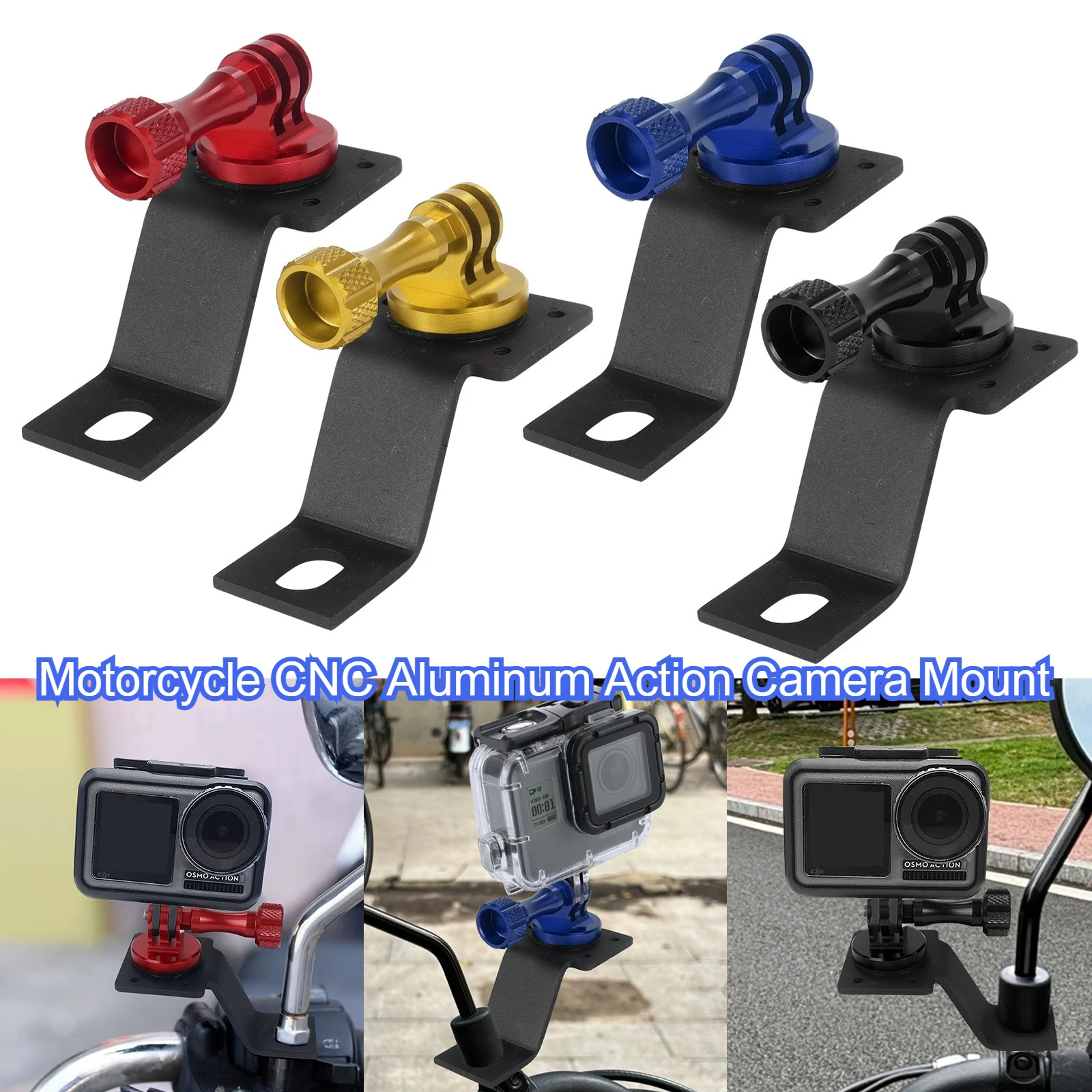 CNC Aluminum Bracket Mount for GoPro Hero 13 & DJI Osmo Action 5, Motorcycle Rearview Mirror Long Screw Action Camera Mount
CNC Aluminum Bracket Mount for GoPro Hero 13 & DJI Osmo Action 5, Motorcycle Rearview Mirror Long Screw Action Camera Mount
