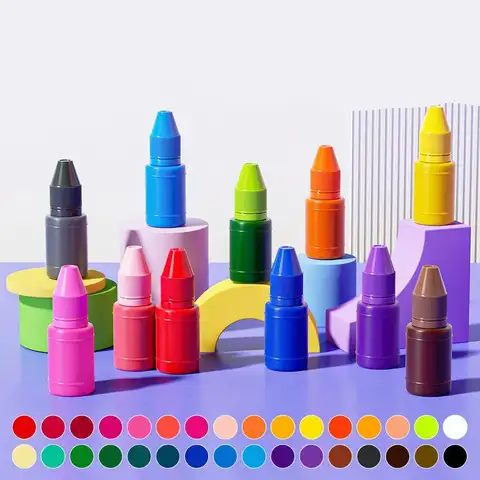 Encre colorée auto-encreur de 10ml pour tampon photosensible, recharge d'encre rouge vert bleu noir Orange Rose rouge chocolat café blanc