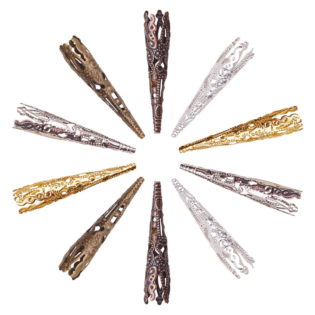 100pcs Long Shape Flower Holder 5-petal Iron Bead Cones Filigree Caps for Long Trumpet Flower Holder Jewelry Projects
100pcs Long Shape Flower Holder 5-petal Iron Bead Cones Filigree Caps for Long Trumpet Flower Holder Jewelry Projects