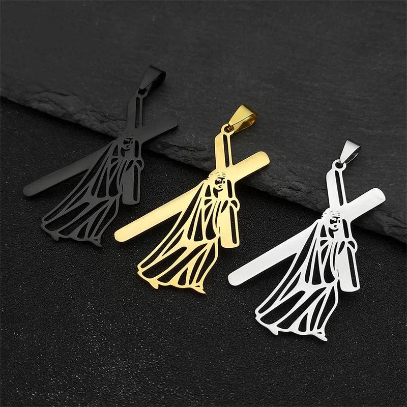 3Pcs Hip Hop Catholic Jesus Cross Pendant For Women Men Stainless Steel Gold Silver Color Crucifix Charm Jewelry Making Supplies
3Pcs Hip Hop Catholic Jesus Cross Pendant For Women Men Stainless Steel Gold Silver Color Crucifix Charm Jewelry Making Supplies