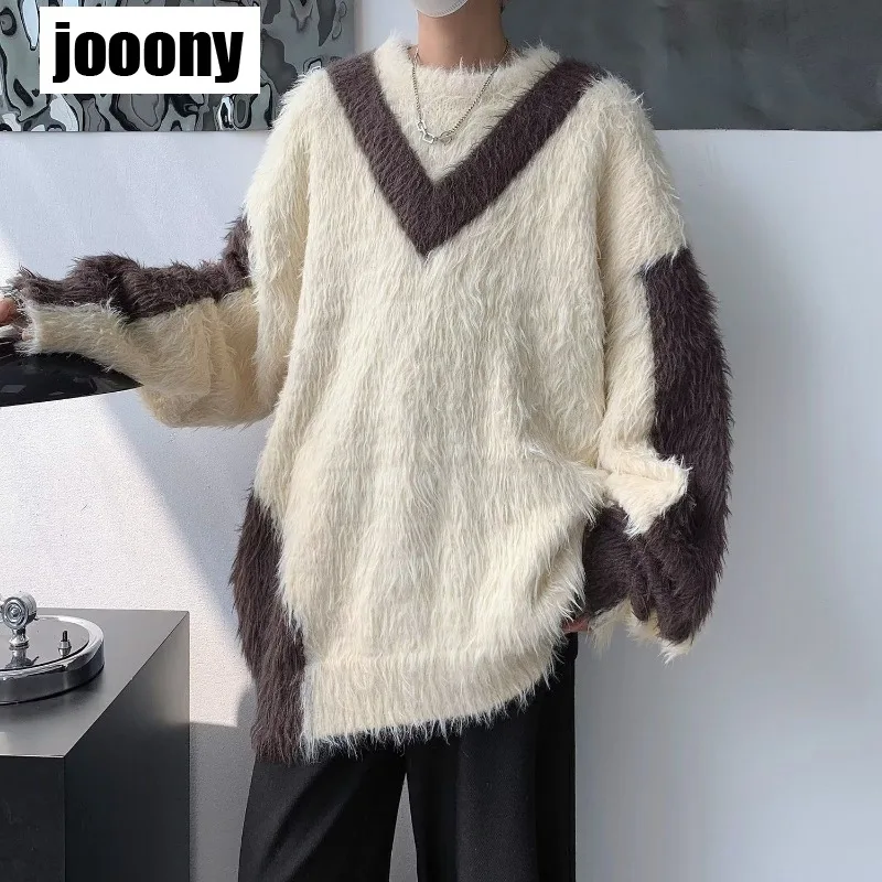 Basic Daily Autumn Winter Casual Style Contrast Color Splicing Sweater Pullovers Korean Style Irregular Design Men's Knitted Top
Basic Daily Autumn Winter Casual Style Contrast Color Splicing Sweater Pullovers Korean Style Irregular Design Men's Knitted Top