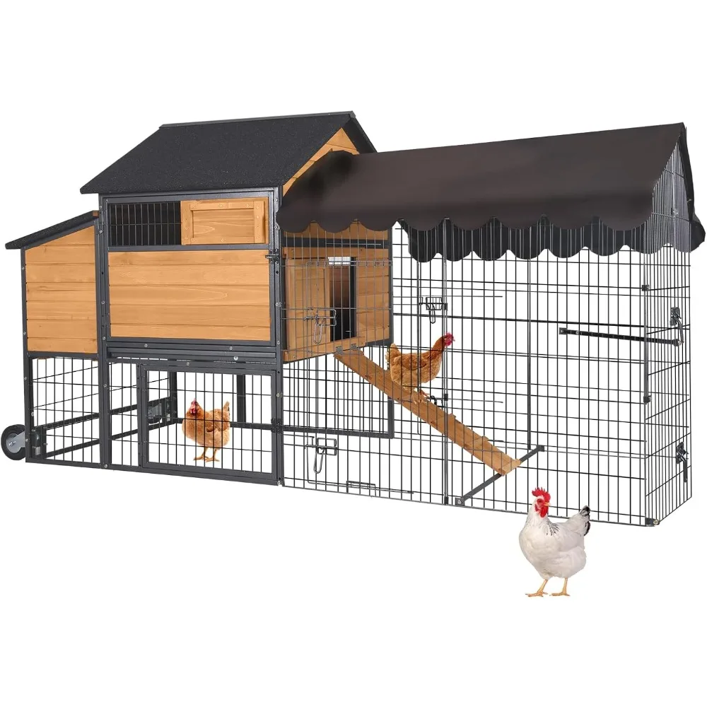 Chicken Coop Mobile Hen House for Outdoor Large Poultry Cage with Wheels Nesting Box Run, 85" Large All-Steel Frame Sturdy Chick
Chicken Coop Mobile Hen House for Outdoor Large Poultry Cage with Wheels Nesting Box Run, 85" Large All-Steel Frame Sturdy Chick
