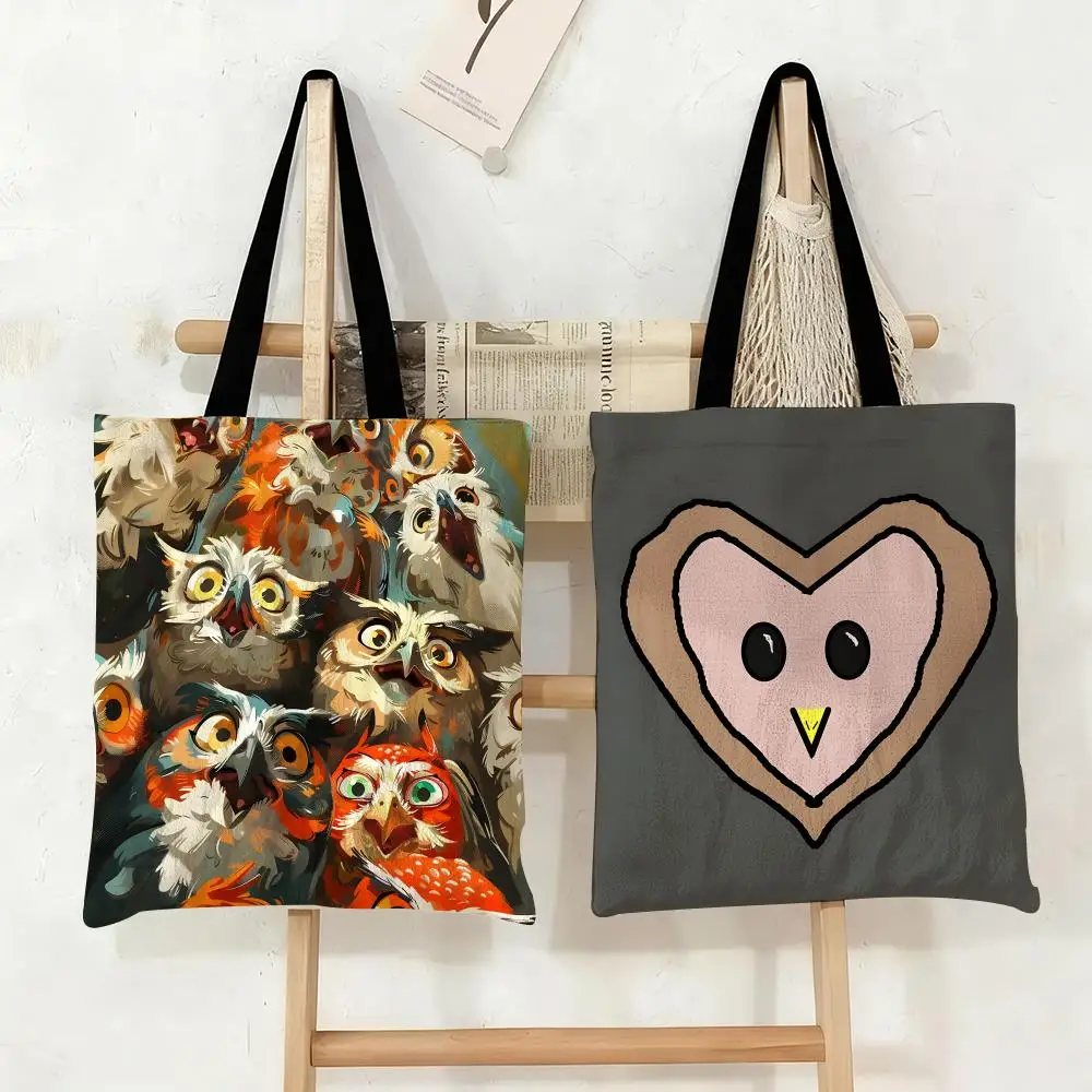 Cartoon Owl Storage Bags Canvas Tote Bag Large Capacity Double-Sided Print Reusable Shopping Bag Eco-Friendly Shoulder Bag
Cartoon Owl Storage Bags Canvas Tote Bag Large Capacity Double-Sided Print Reusable Shopping Bag Eco-Friendly Shoulder Bag