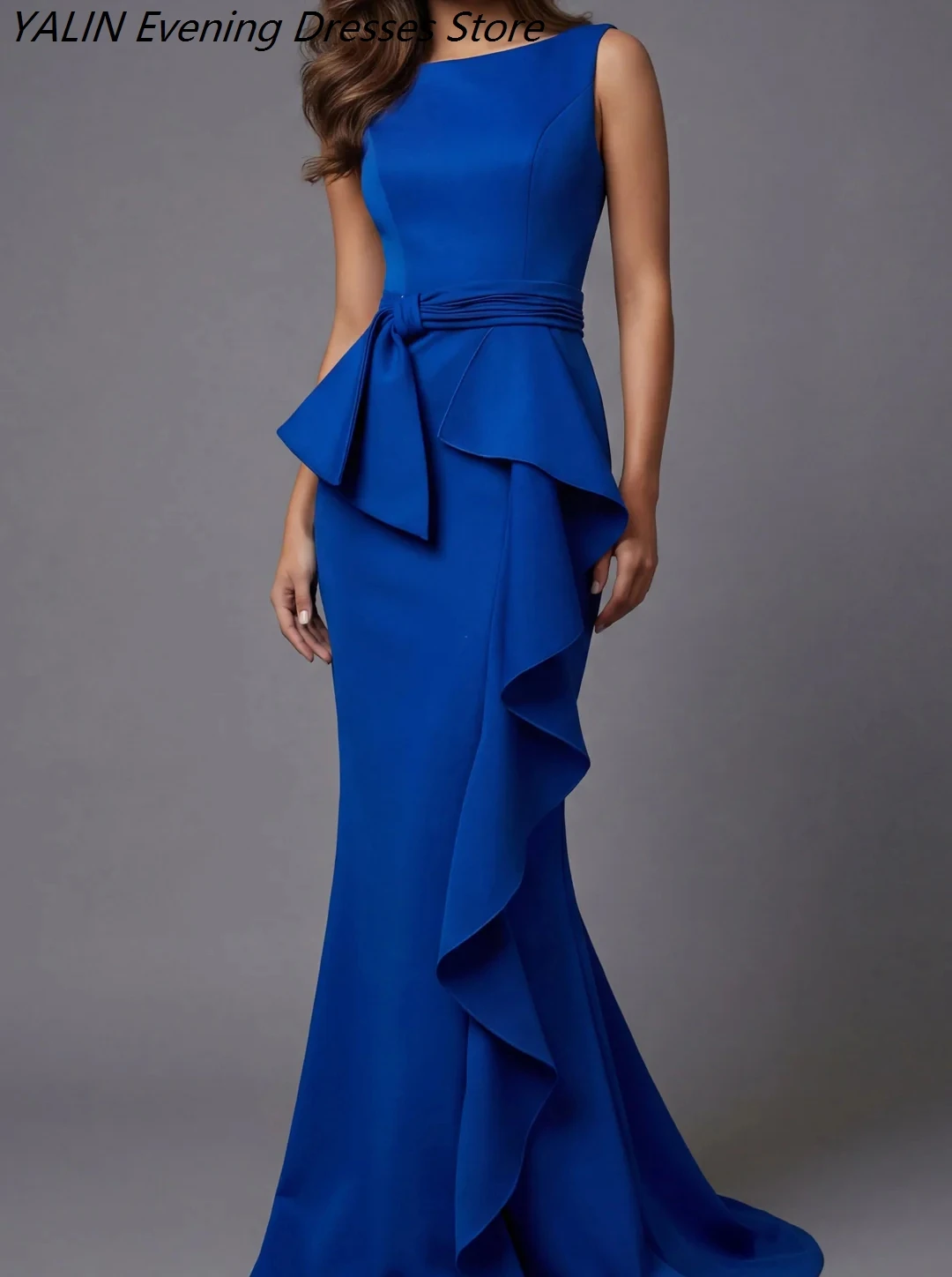 Women's Mermaid Evening Dresses Floor-length Scoop-neck Sleeveless Prom Dresses Fashion Pleat Sashes Draped Customized Gowns
Women's Mermaid Evening Dresses Floor-length Scoop-neck Sleeveless Prom Dresses Fashion Pleat Sashes Draped Customized Gowns