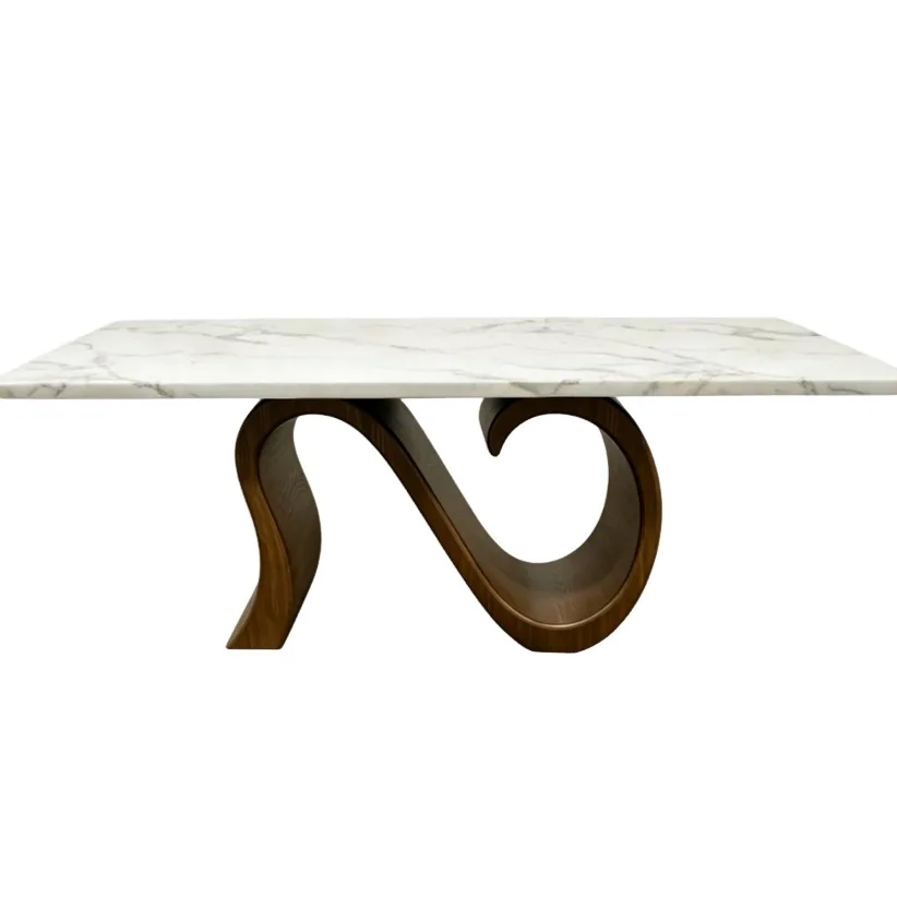 &c Modern Solid Wood Dining Table with Artificial Marble Top Contemporary Luxury Kitchen Table Wave Base Artistic Furniture
&c Modern Solid Wood Dining Table with Artificial Marble Top Contemporary Luxury Kitchen Table Wave Base Artistic Furniture