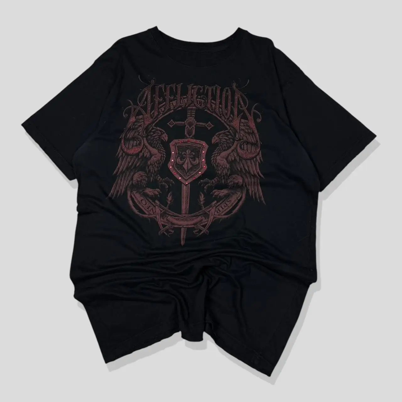 Футболка с рисунком Y2K AFFLICTION RETRO в стиле панк, High Street, готика, с короткими рукавами, 90-е годы, принт, оверсайз, унисекс, повседневный топ, модная мода
Футболка с рисунком Y2K AFFLICTION RETRO в стиле панк, High Street, готика, с короткими рукавами, 90-е годы, принт, оверсайз, унисекс, повседневный топ, модная мода