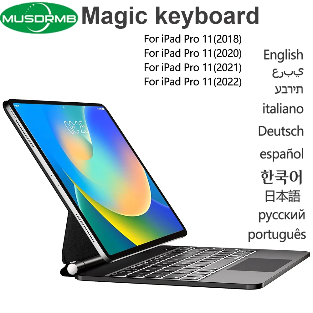 Magic Keyboard Case for iPad Pro 11 inch (2018 1st/2020 2nd/2021 3rd/2022 4th Generation) Smart Folio Cover Trackpad Keyboard
Magic Keyboard Case for iPad Pro 11 inch (2018 1st/2020 2nd/2021 3rd/2022 4th Generation) Smart Folio Cover Trackpad Keyboard