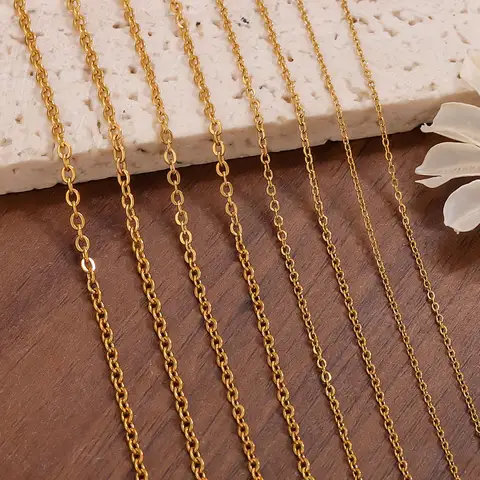 2-5m/lot Stainless Steel O Shape Cross Chains Width 1/1.5/2/2.5/3mm Gold Chain DIY Necklaces Bracelet Jewelry Making Materials