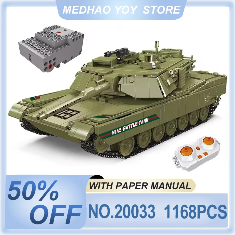 Mould King 20033 Military Tank Toys The Remote Control M1A2 Main Battle Tank Building Block Bricks Assembly Kids Christmas Gifts
Mould King 20033 Military Tank Toys The Remote Control M1A2 Main Battle Tank Building Block Bricks Assembly Kids Christmas Gifts