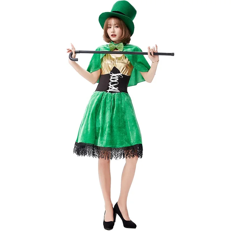 Sexy Traditional Festival Ireland St. Patrick's Day Elf Costume Halloween Carnival Party Green Goblin Dwarfs Cosplay Dress
Sexy Traditional Festival Ireland St. Patrick's Day Elf Costume Halloween Carnival Party Green Goblin Dwarfs Cosplay Dress