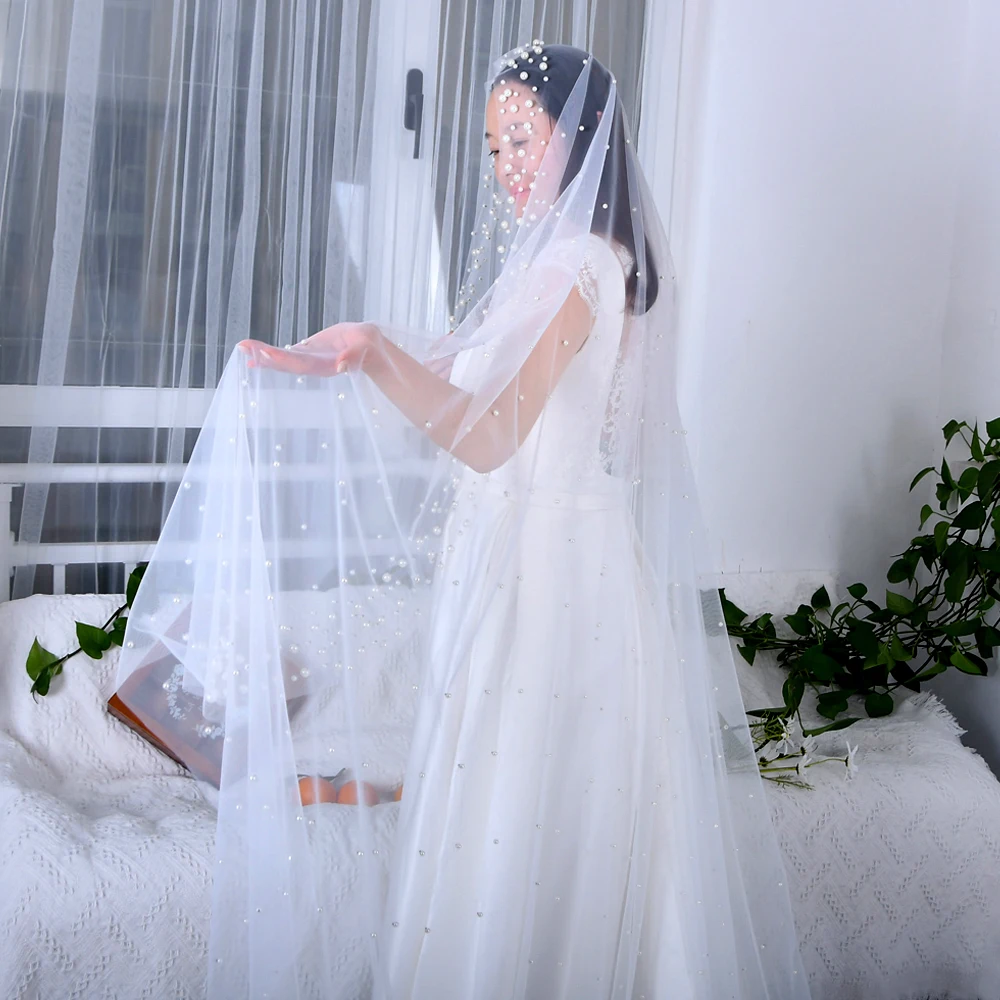 Luxury Pearl Beaded Cathedral Veil 3M Long× 3M Wide Tulle Wedding Veil No Comb Customizable Bridal Accessory for Ceremony G66
Luxury Pearl Beaded Cathedral Veil 3M Long× 3M Wide Tulle Wedding Veil No Comb Customizable Bridal Accessory for Ceremony G66