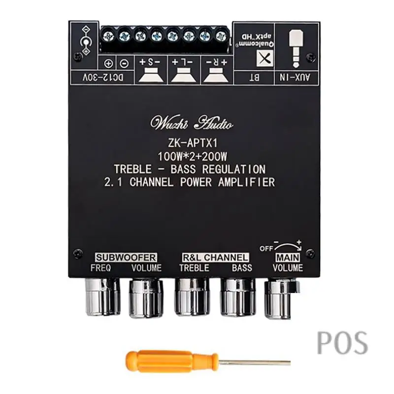 ZK-APTX1 Bluetooth Power Amplifier Board 2.1 Channel 2X100w+200W Black Digital Amplifier Module-POS
ZK-APTX1 Bluetooth Power Amplifier Board 2.1 Channel 2X100w+200W Black Digital Amplifier Module-POS