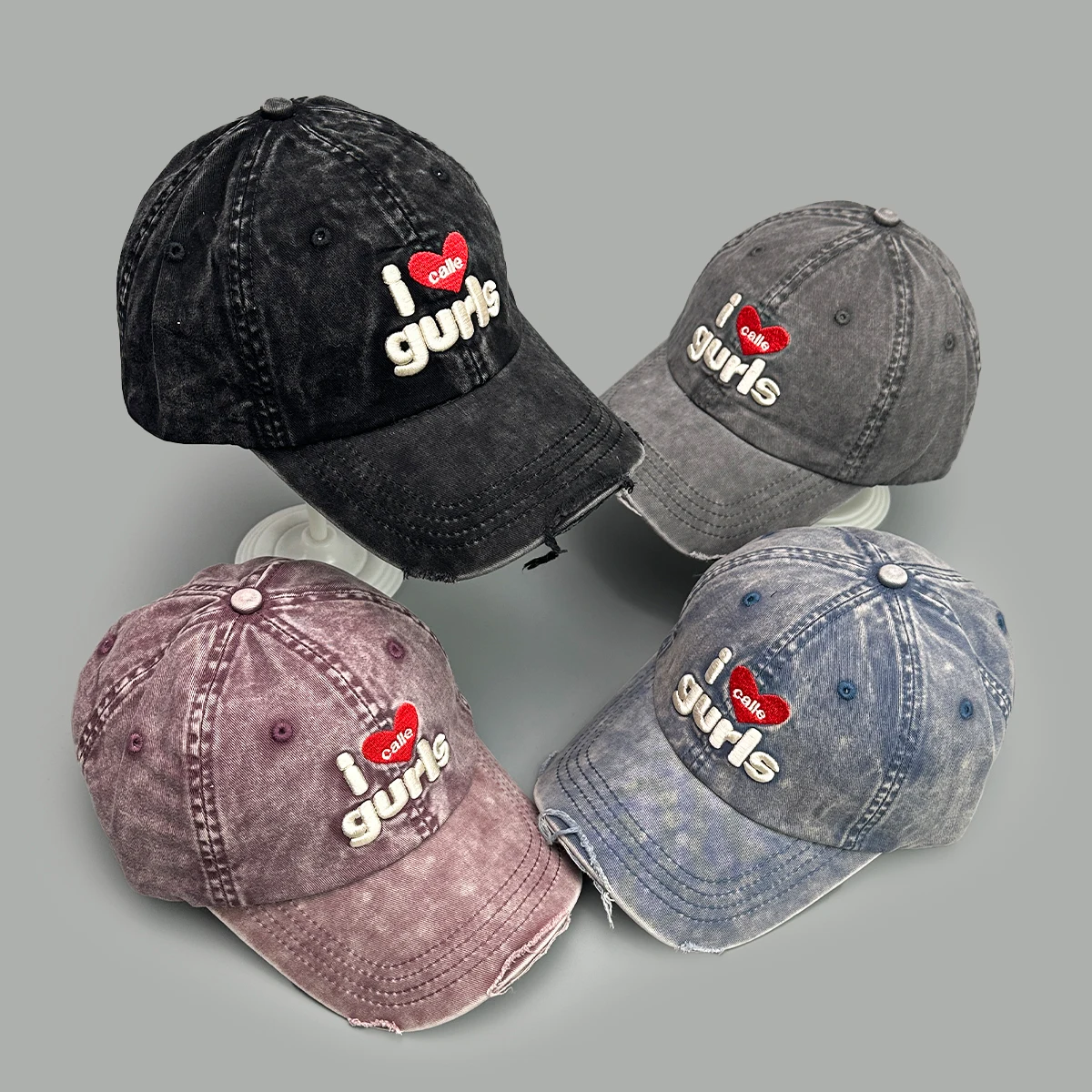 Broken Style Embroidered gurls Letters Love Baseball Hats New Unisex Breathable Korean SunshadeVersatile Fashion Peaked Caps
Broken Style Embroidered gurls Letters Love Baseball Hats New Unisex Breathable Korean SunshadeVersatile Fashion Peaked Caps