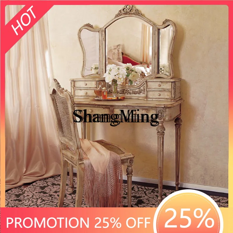 SM new three mirrors princess dresser + dressing stool dressing table furniture antique bedroom table
SM new three mirrors princess dresser + dressing stool dressing table furniture antique bedroom table
