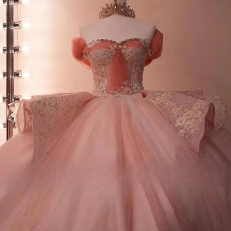 Elegant Baby Pink Tulle Quinceanera Dress 2024 Beading Floral Ball Gown Sweet 16 Party Princess Dress Custom
Elegant Baby Pink Tulle Quinceanera Dress 2024 Beading Floral Ball Gown Sweet 16 Party Princess Dress Custom