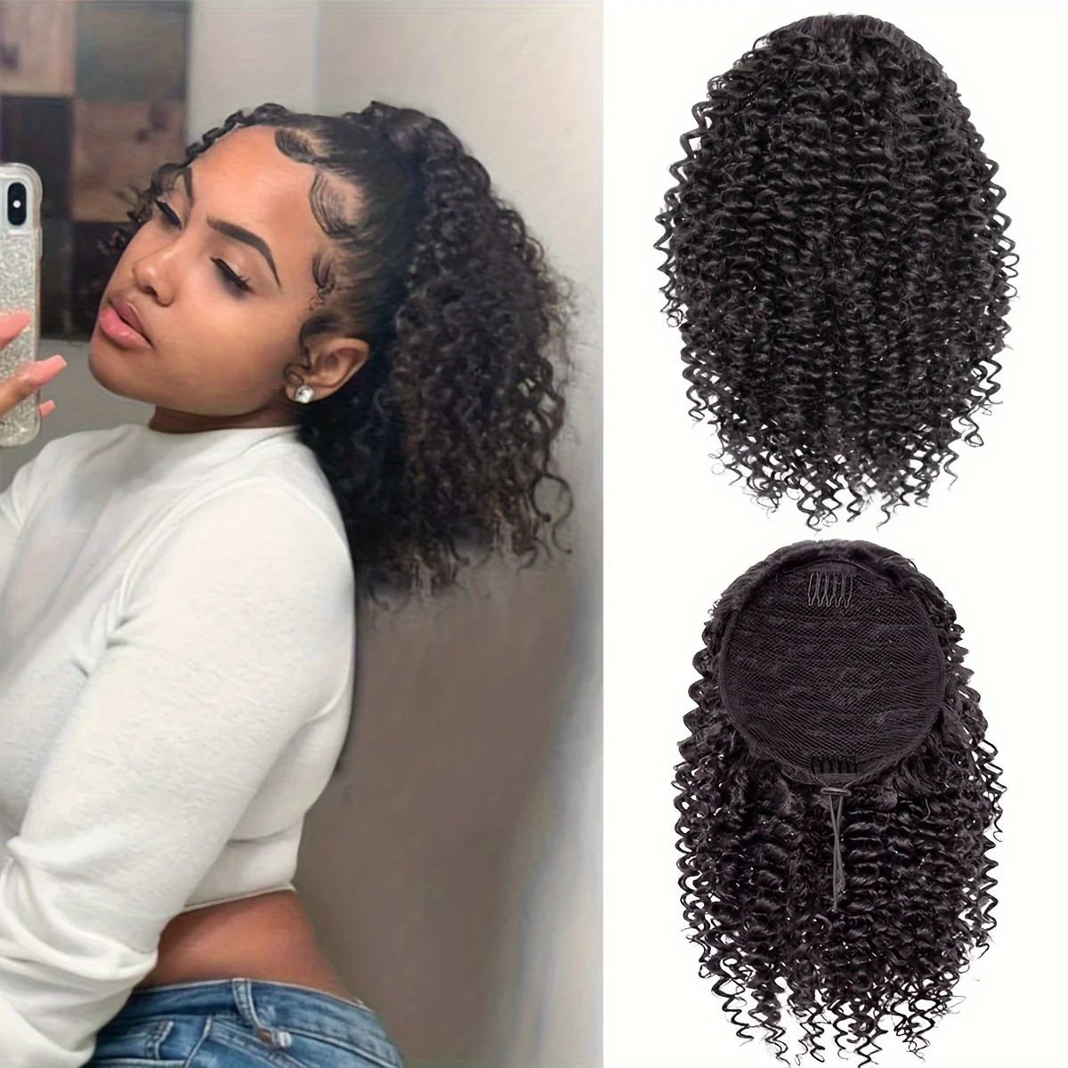 Short Afro Kinky Curly Ponytail Hair Piece for African American Ponytail Extension Synthetic Afro Kinky Curly Ponytail for Women
Short Afro Kinky Curly Ponytail Hair Piece for African American Ponytail Extension Synthetic Afro Kinky Curly Ponytail for Women