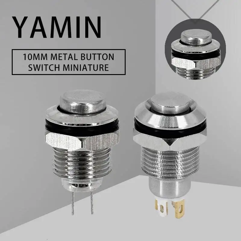 10mm Metal Push Button Switch Momentary Reset / Latching Lock Waterproof One Normally Open Ultra Small Miniature High Head
10mm Metal Push Button Switch Momentary Reset / Latching Lock Waterproof One Normally Open Ultra Small Miniature High Head