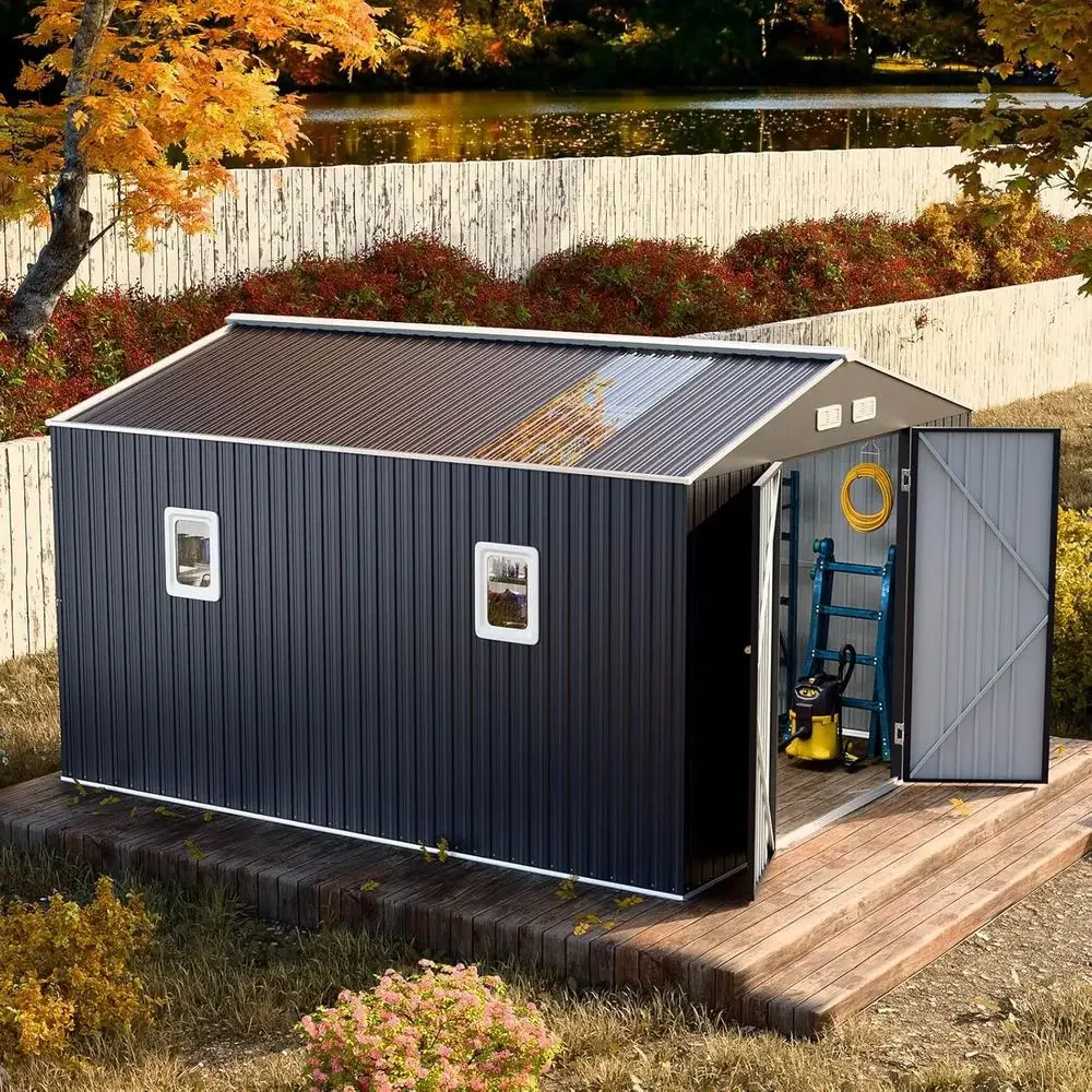 10x12 T Outdoor Metal Storage Shed with Unique loor Base Clear Roo Window Lockable Door Vent,Waterproo Heavy Duty Reinorced e Sh
10x12 T Outdoor Metal Storage Shed with Unique loor Base Clear Roo Window Lockable Door Vent,Waterproo Heavy Duty Reinorced e Sh