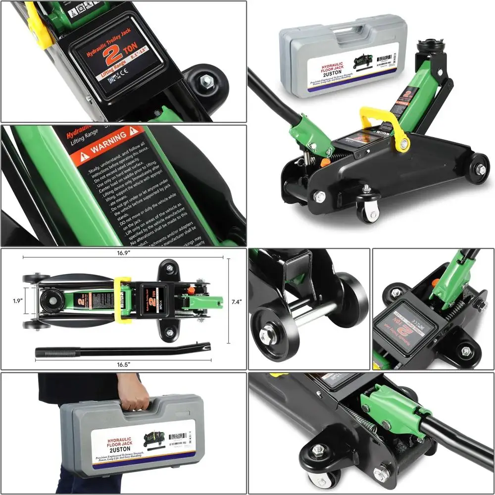 2 Ton Capacity Low Profile Hydraulic Floor Jack, 5.1-13 Lift Range, Green
2 Ton Capacity Low Profile Hydraulic Floor Jack, 5.1-13 Lift Range, Green