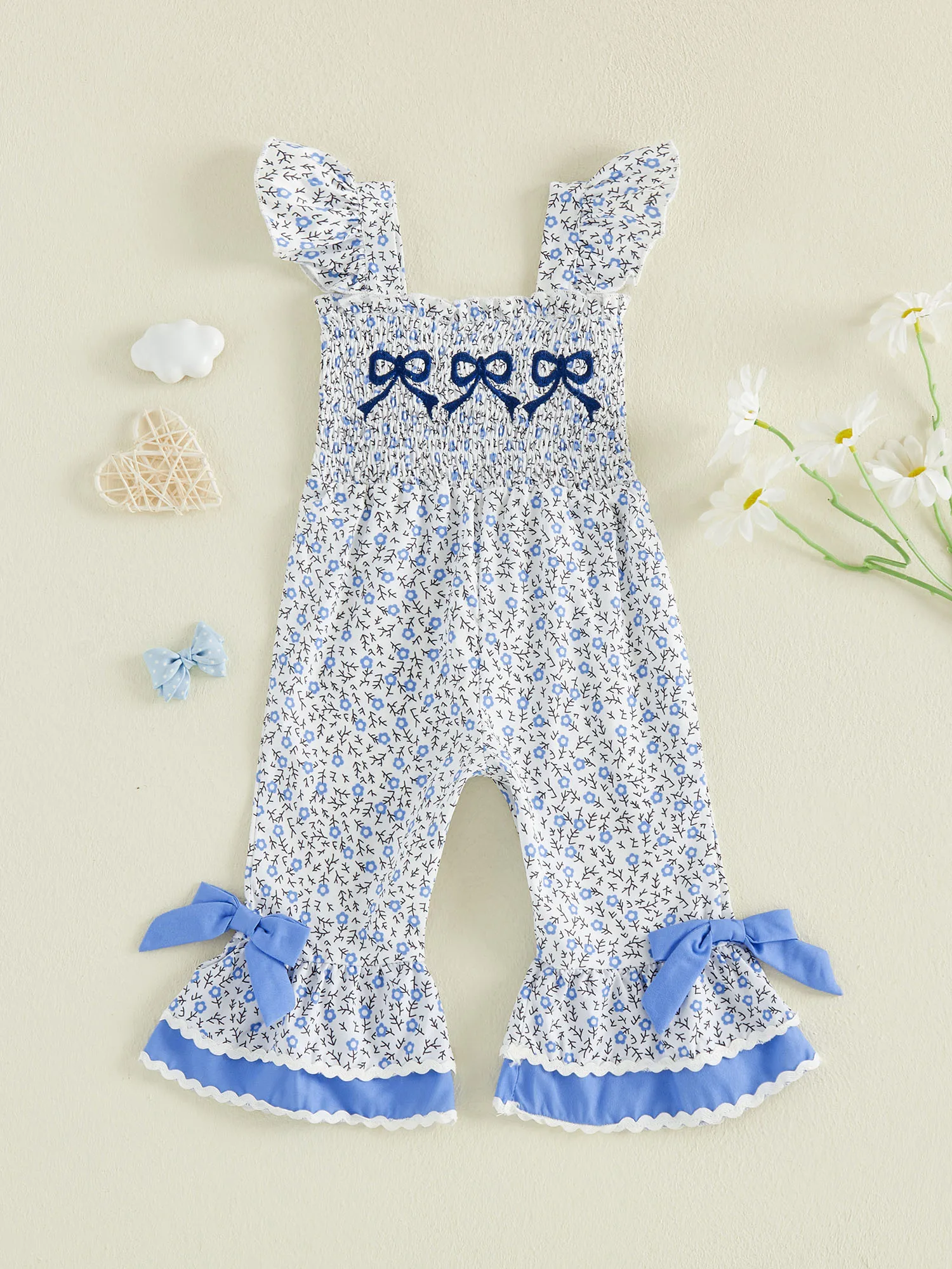 Girls Sleeveless Floral Print Jumpsuit with Bow Detail Cute Romper for Summer Parties and Casual Daily Wear
Girls Sleeveless Floral Print Jumpsuit with Bow Detail Cute Romper for Summer Parties and Casual Daily Wear