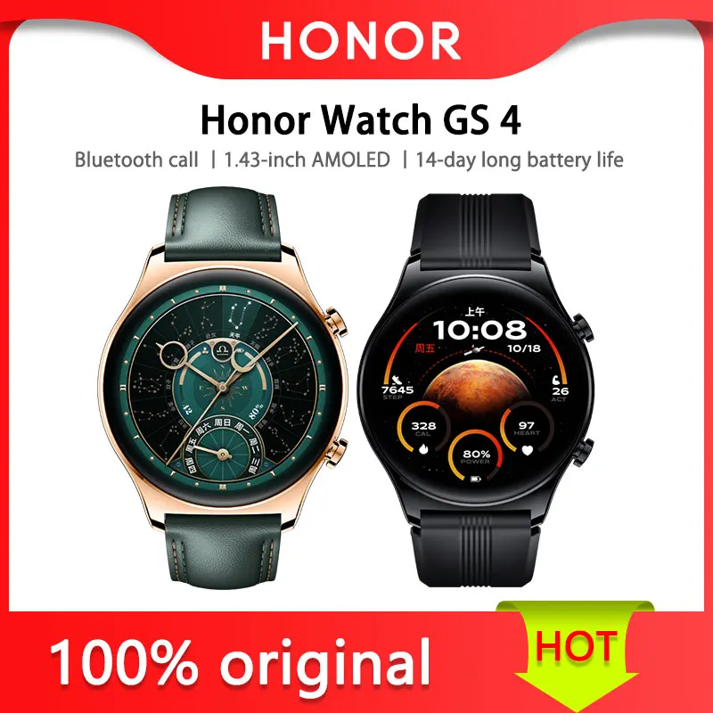 Honor Watch GS 4, китайская версия, Bluetooth-вызов, 1,43-дюймовый AMOLED, длительный срок службы батареи 14 дней
Honor Watch GS 4, китайская версия, Bluetooth-вызов, 1,43-дюймовый AMOLED, длительный срок службы батареи 14 дней
