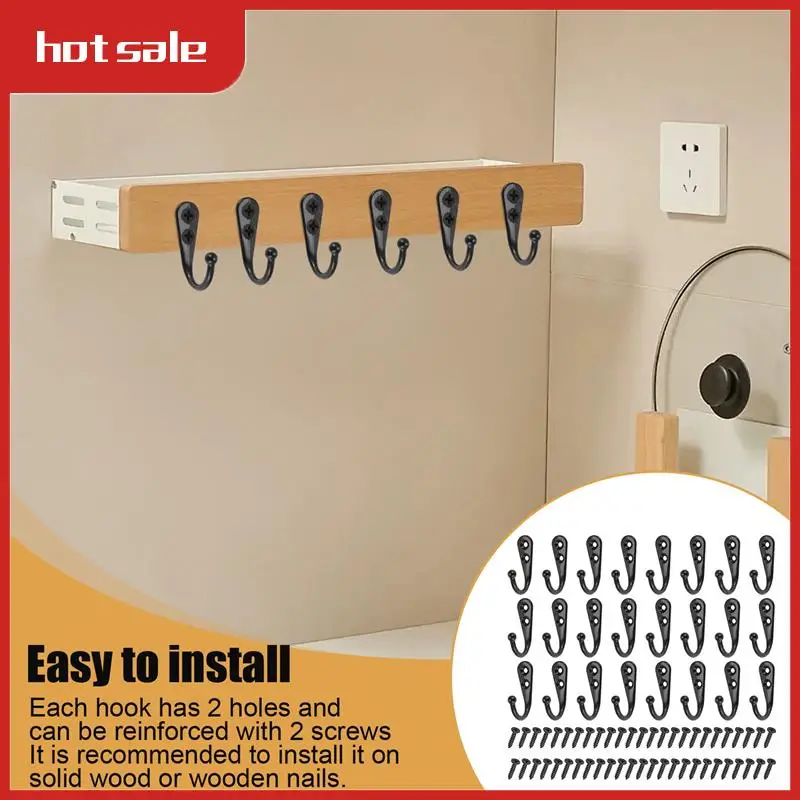 BEAU-24 Pieces Coat Hooks Wall Mounted Robe Hook Single Coat Hanger No Scratch And 50 Pieces Screws Black
BEAU-24 Pieces Coat Hooks Wall Mounted Robe Hook Single Coat Hanger No Scratch And 50 Pieces Screws Black