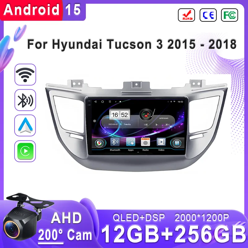 Android 15 2K Incell Screen Multimedia For Hyundai Tucson 3 2015 - 2018 Stereo Head Unit GPS Navigation High-performance wifi
Android 15 2K Incell Screen Multimedia For Hyundai Tucson 3 2015 - 2018 Stereo Head Unit GPS Navigation High-performance wifi