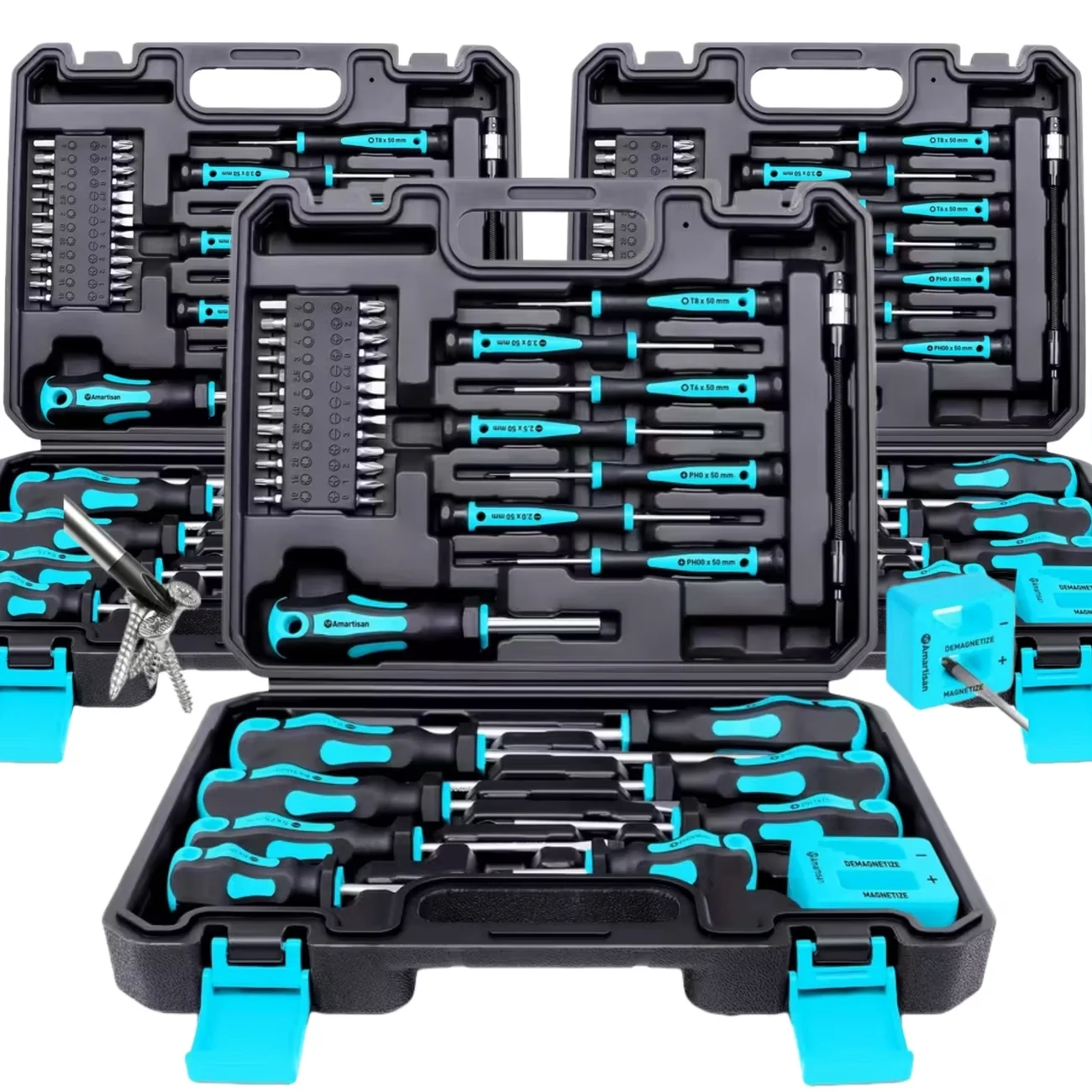 Heavy-Duty Magnetic Screwdriver Tool Kit with Magnetic/Demagnetization Function & Anti-Slip Case - Professional Multi-Bit Driver
Heavy-Duty Magnetic Screwdriver Tool Kit with Magnetic/Demagnetization Function & Anti-Slip Case - Professional Multi-Bit Driver
