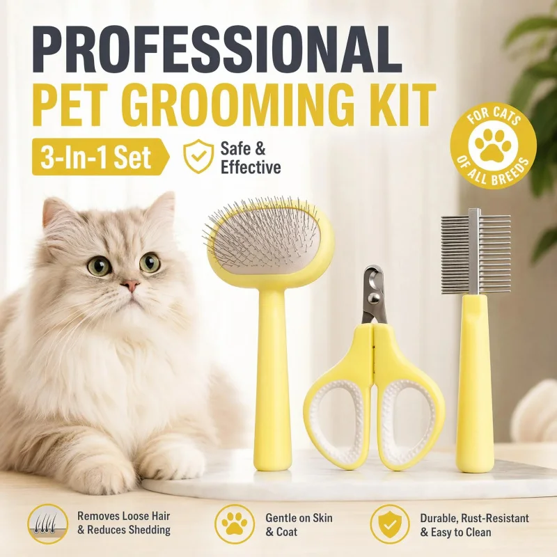 Pet Grooming Kit for Dogs Cats Slicker Brush Comb Nail Clipper Set Shedding Hair Removal Grooming Tools
Pet Grooming Kit for Dogs Cats Slicker Brush Comb Nail Clipper Set Shedding Hair Removal Grooming Tools