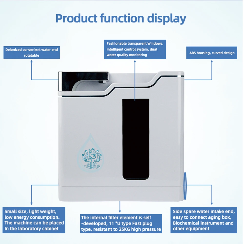 Water Purification Factory Ultrapure Water Machine for Laboratory and Electronics Industry
Water Purification Factory Ultrapure Water Machine for Laboratory and Electronics Industry