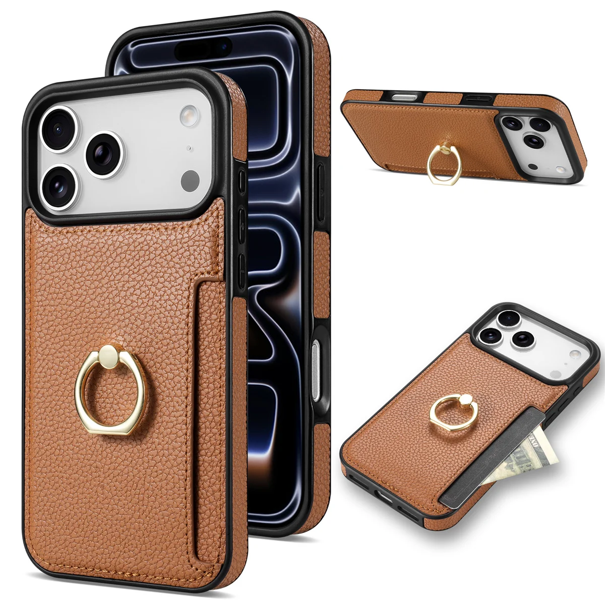 Leather Wallet Card Solt Phone Case for IPhone 11 12 13 14 15 Plus 16 17 Pro Max 17 Air 16E Ring Holder Protective Cover
Leather Wallet Card Solt Phone Case for IPhone 11 12 13 14 15 Plus 16 17 Pro Max 17 Air 16E Ring Holder Protective Cover