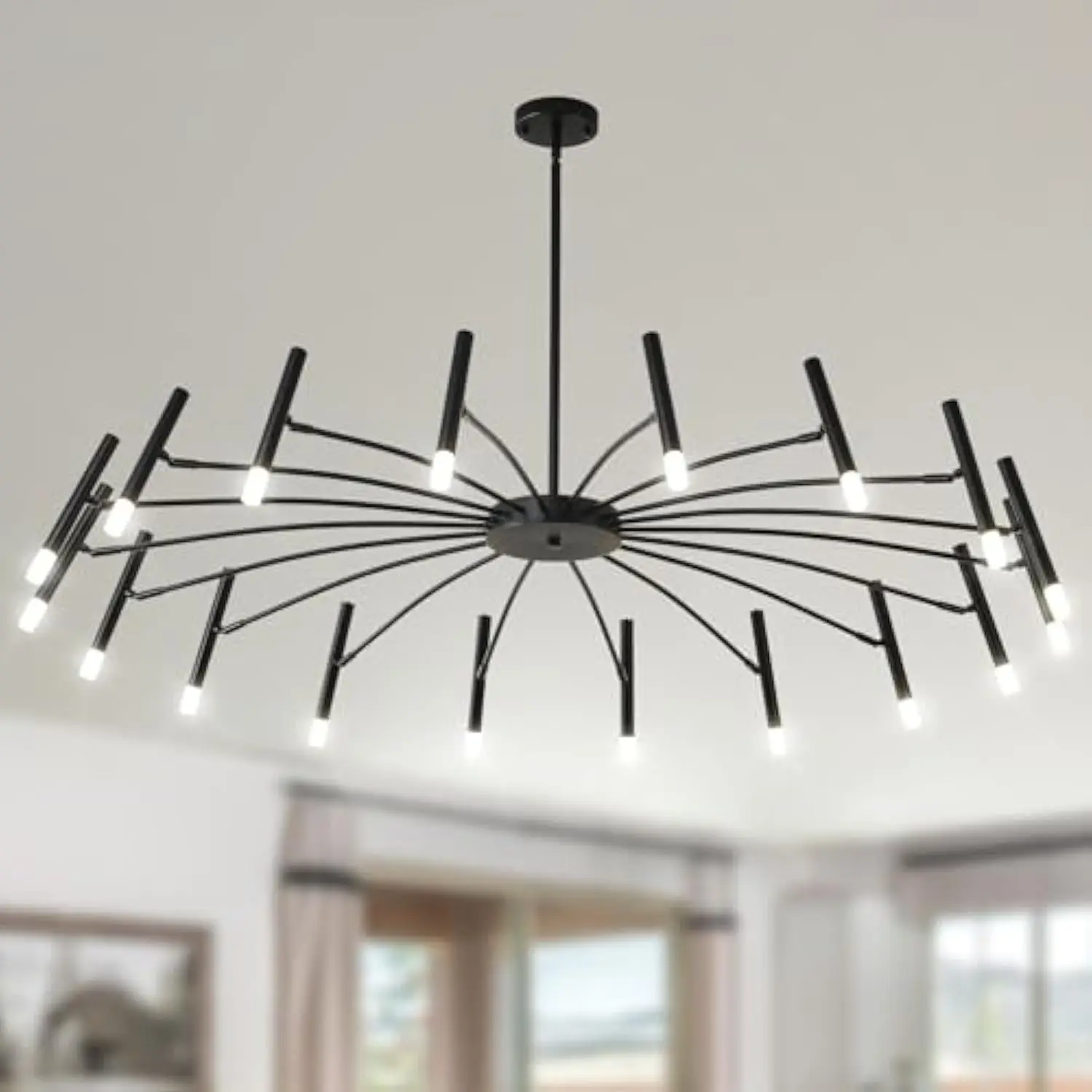 Led 18-Light Black Modern Sputnik Chandelier with G9 Bulbs, 53 Inch Large Cast Iron Light Fixture Dimmable Lighting for Dining
Led 18-Light Black Modern Sputnik Chandelier with G9 Bulbs, 53 Inch Large Cast Iron Light Fixture Dimmable Lighting for Dining