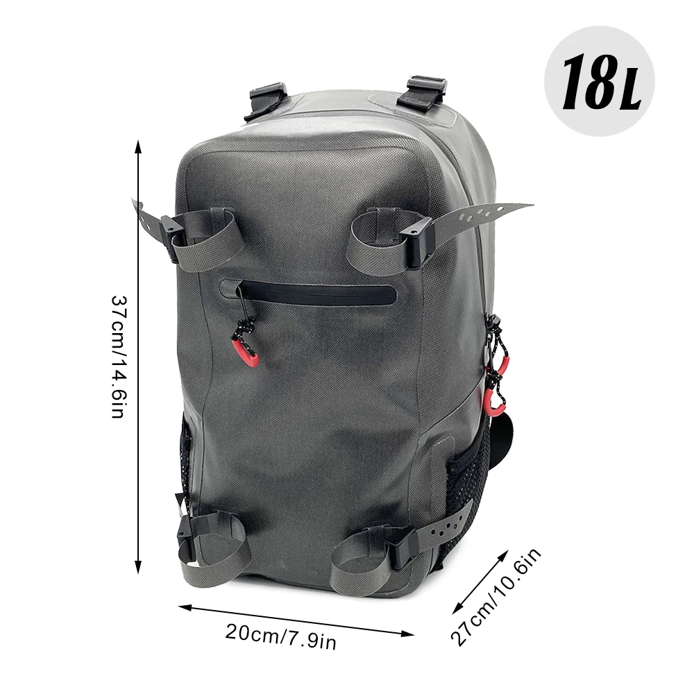 18L Fishing Backpack Water Resistant Fishing Shouder Bag with Detachable Padded Computer Hanging Loops Waterproof Dry Bag
18L Fishing Backpack Water Resistant Fishing Shouder Bag with Detachable Padded Computer Hanging Loops Waterproof Dry Bag
