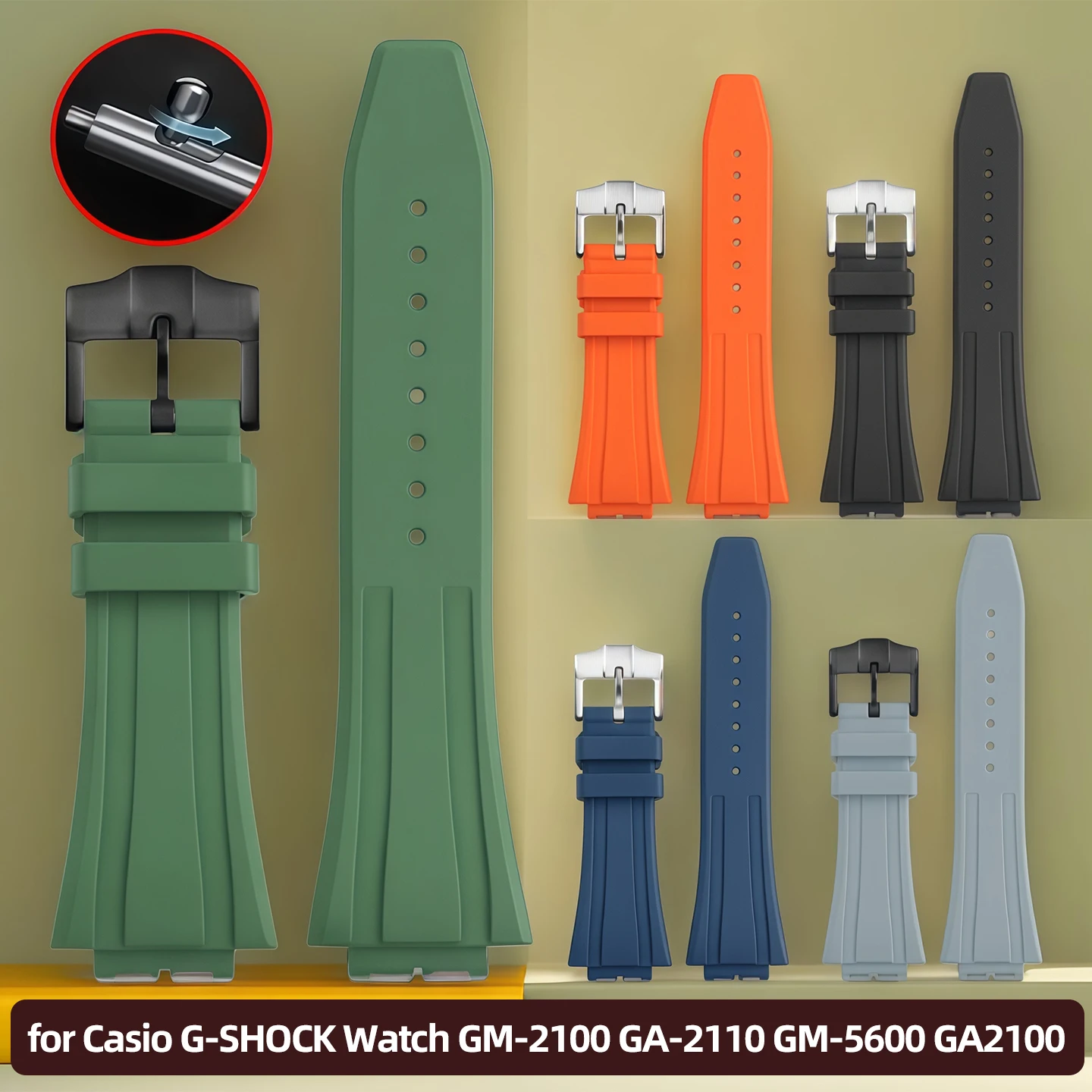 GA-2100 Quick Relase Watchband for Casio G-SHOCK Watch GM-2100 GA-2110 GM-5600 GA2100 Rubber Watch Strap Sport Silicone Bracelet
GA-2100 Quick Relase Watchband for Casio G-SHOCK Watch GM-2100 GA-2110 GM-5600 GA2100 Rubber Watch Strap Sport Silicone Bracelet