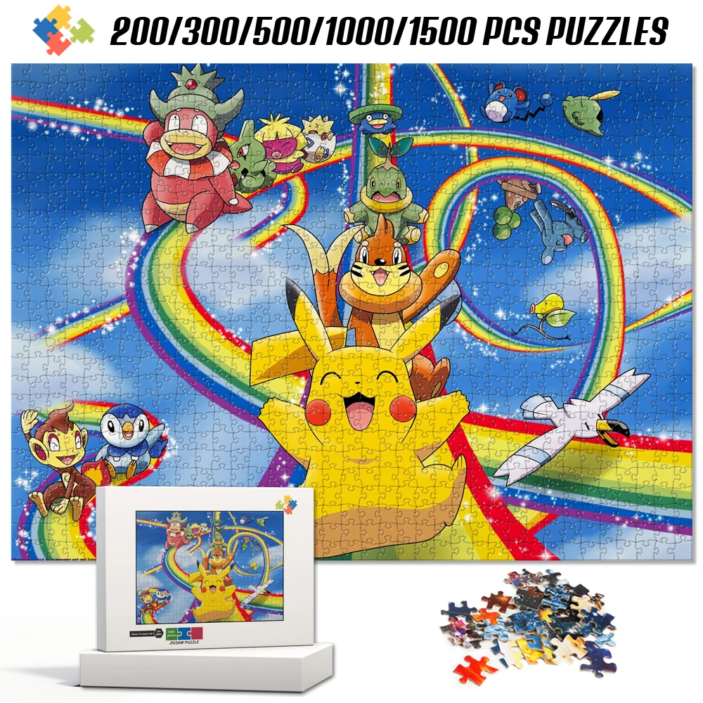 Pokemon Pikachu Rainbow Sky Jigsaw Puzzle 108-1500Pcs Wooden Educational Brain Game Montessori Toy for Kids Adults Leisure Gifts
Pokemon Pikachu Rainbow Sky Jigsaw Puzzle 108-1500Pcs Wooden Educational Brain Game Montessori Toy for Kids Adults Leisure Gifts