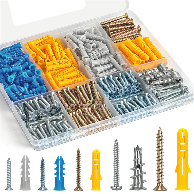 A82I-Drywall Anchor And Screw Combo Set Zinc Drywall Anchor, 5 Sizes Short And Long For Hanging Pictures, Curtain Rods
A82I-Drywall Anchor And Screw Combo Set Zinc Drywall Anchor, 5 Sizes Short And Long For Hanging Pictures, Curtain Rods