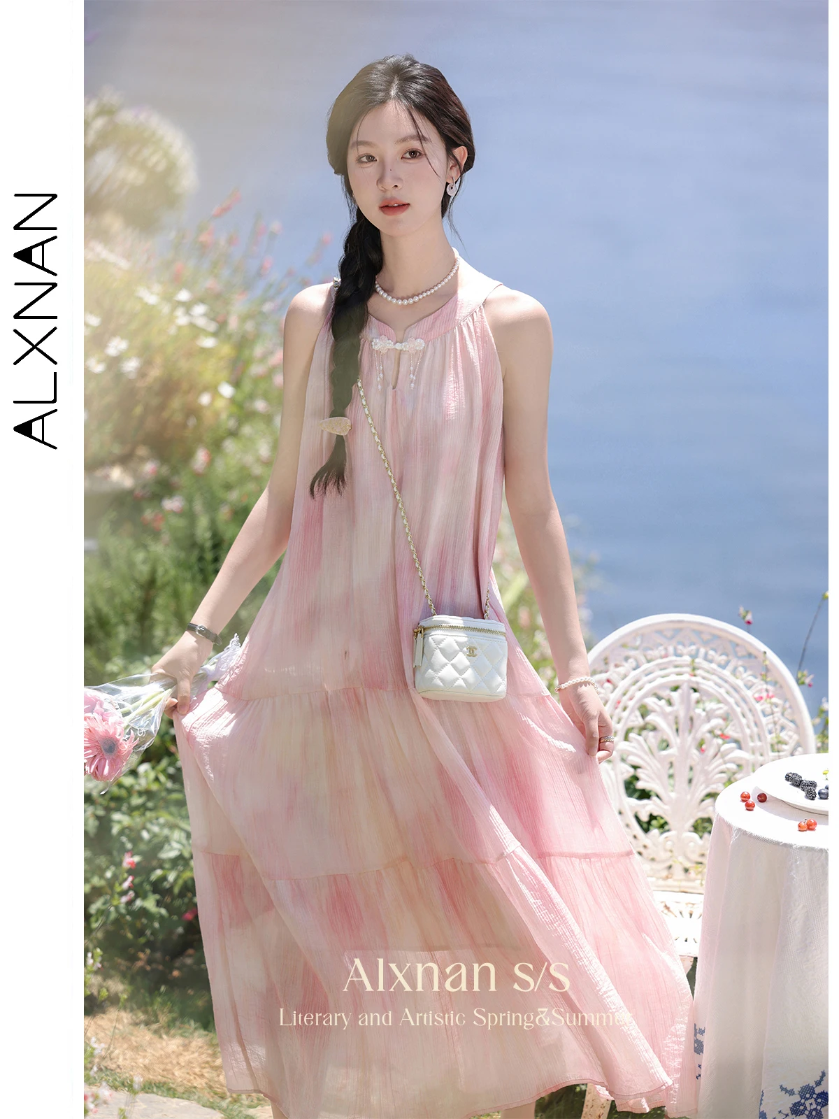 ALXNAN Pink Halter Neck Midi Sleeveless Dress for Women 2026 Summer Pleated Holiday Casual Loose-fit Dresses Female L36709
ALXNAN Pink Halter Neck Midi Sleeveless Dress for Women 2026 Summer Pleated Holiday Casual Loose-fit Dresses Female L36709