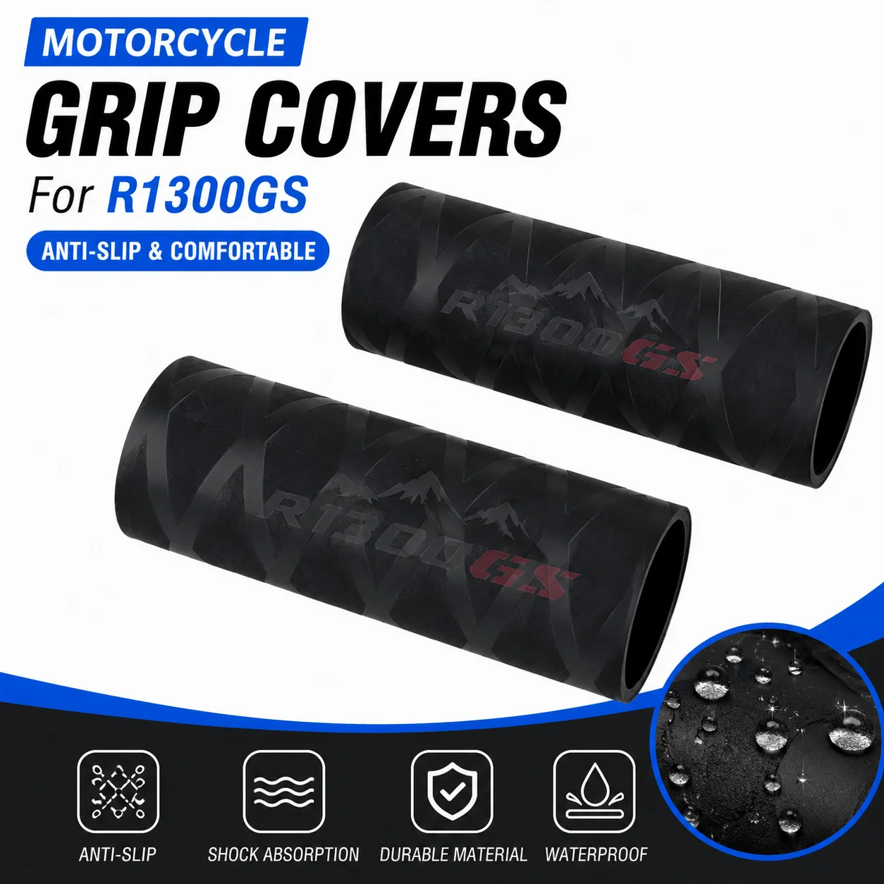 Motorcycle Rubber Grip Covers Handlebar Protector Anti Slip Shock Absorption Waterproof Grip Sleeve For R1300GS 2024 2025
Motorcycle Rubber Grip Covers Handlebar Protector Anti Slip Shock Absorption Waterproof Grip Sleeve For R1300GS 2024 2025