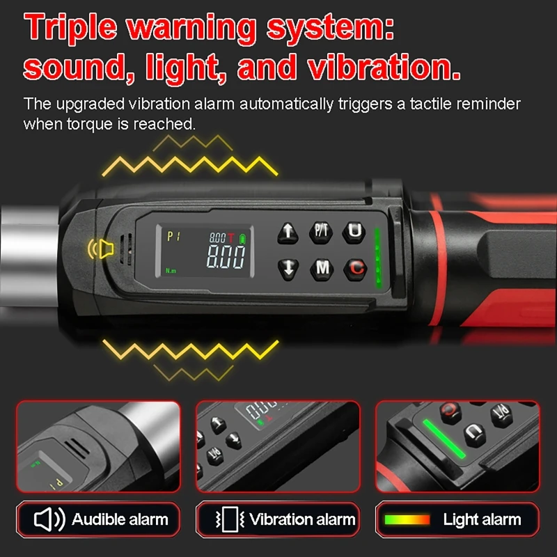 1/4" 0.45-30N.m Digital Torque Wrench 2% Accuracy Preset and LED/ Buzzer Alerts for Bike Motorcycles Automotive Wrench Tool
1/4" 0.45-30N.m Digital Torque Wrench 2% Accuracy Preset and LED/ Buzzer Alerts for Bike Motorcycles Automotive Wrench Tool