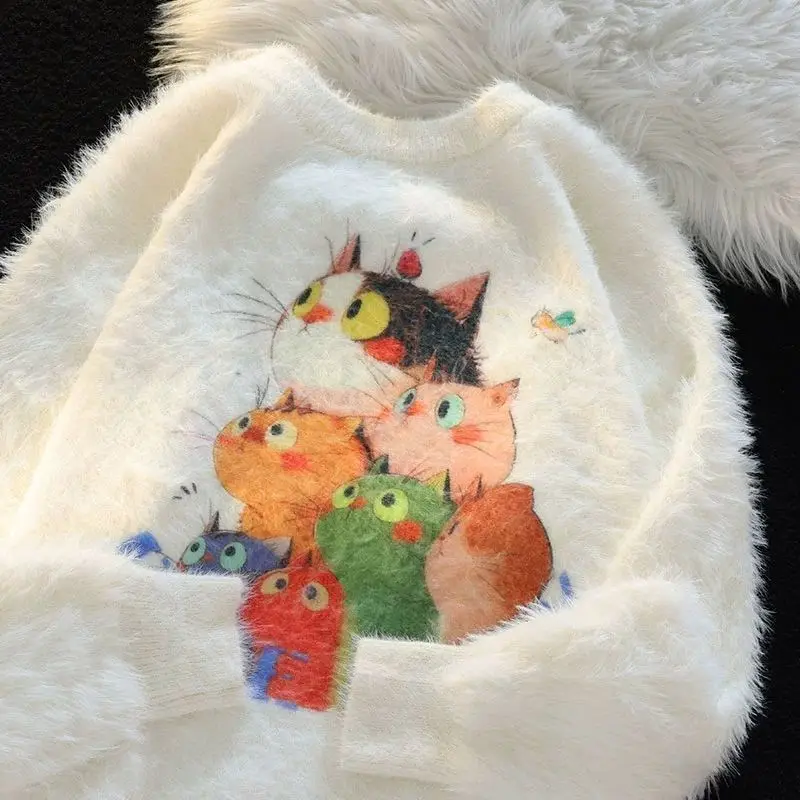 Western style cartoon pullover knitwear Autumn and winter women cute new loose coat top lazy style high-grade sweater
Western style cartoon pullover knitwear Autumn and winter women cute new loose coat top lazy style high-grade sweater