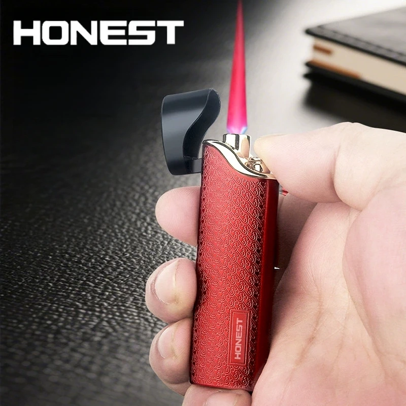 Honest Metal Ultra-thin Inflatable Lighter New Windproof Jet Red Flame Outdoor Portable Lighter Men's Smoking Gift
Honest Metal Ultra-thin Inflatable Lighter New Windproof Jet Red Flame Outdoor Portable Lighter Men's Smoking Gift