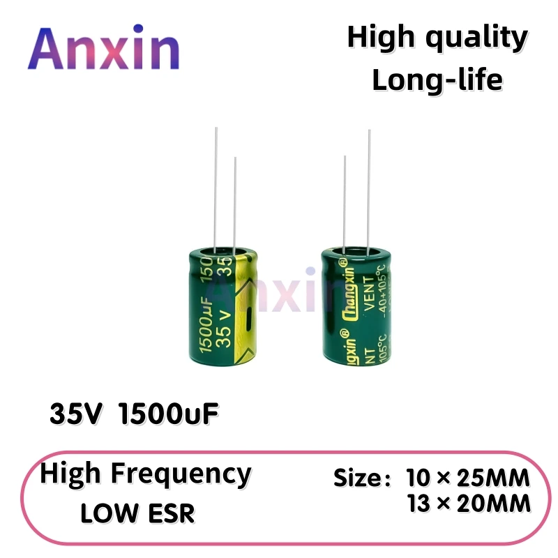 10PCS 35V1500uF Aluminum Capacitor, High Frequency Low ESR 105°C Radial for Power Supply Long-life 10×25MM 13×20MM
10PCS 35V1500uF Aluminum Capacitor, High Frequency Low ESR 105°C Radial for Power Supply Long-life 10×25MM 13×20MM