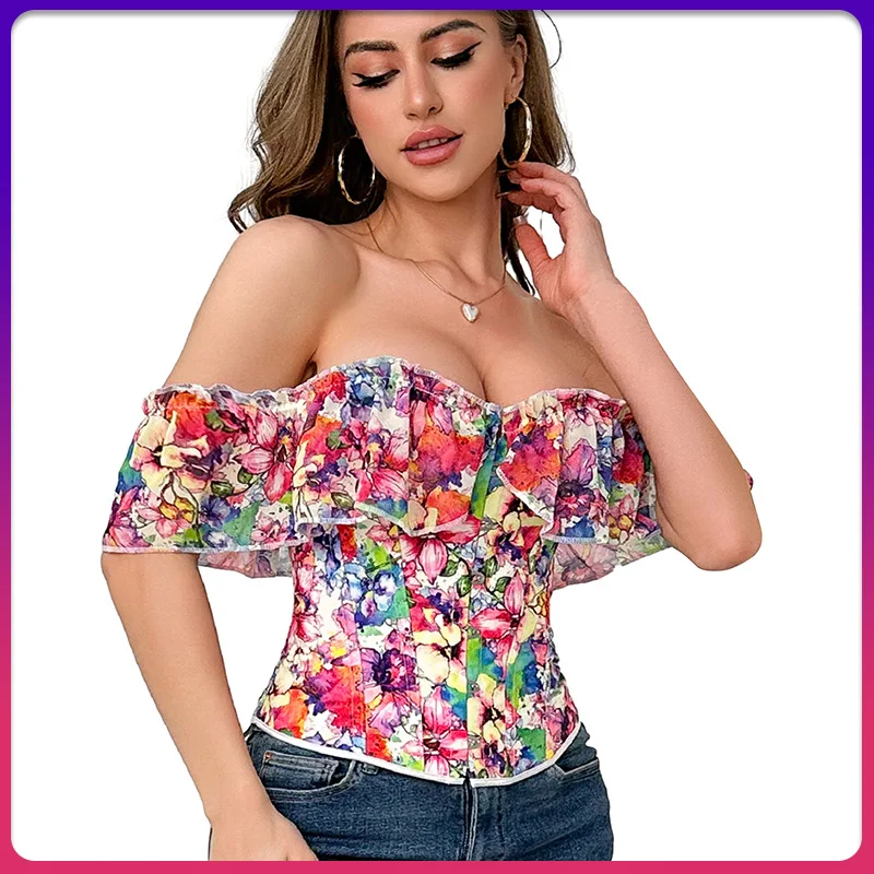 2025 new bone coat watercolor flower pattern Spice girl one-word shoulder bubble sleeve women's top off-the-shoulder corset
2025 new bone coat watercolor flower pattern Spice girl one-word shoulder bubble sleeve women's top off-the-shoulder corset