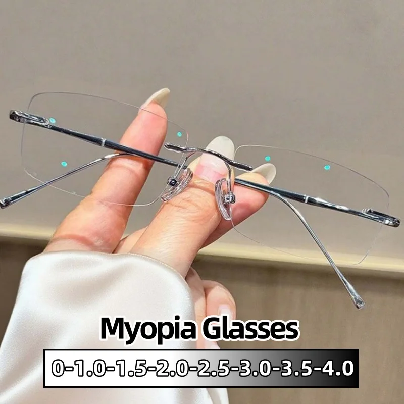 Light Luxury Metal Frameless Ultra-light Myopia Glasses Simplicity Elegant Blue Light Blocking Near Sight Eyeglasses 0 To -4.0
Light Luxury Metal Frameless Ultra-light Myopia Glasses Simplicity Elegant Blue Light Blocking Near Sight Eyeglasses 0 To -4.0