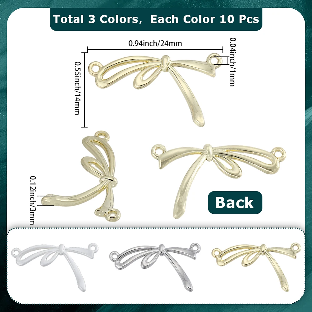 30Pcs 3 Colors Alloy Pendants Bowknot Mixed Color 14x24x3mm Hole: 1mm 10pcs/color
30Pcs 3 Colors Alloy Pendants Bowknot Mixed Color 14x24x3mm Hole: 1mm 10pcs/color
