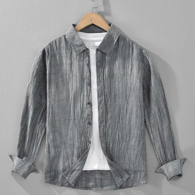 2025 Summer Autumn Men's 2515 Retro Crinkled Linen Long-Sleeve Shirt - Loose Breathable Thin Lyocell Sun Protection Shirt
2025 Summer Autumn Men's 2515 Retro Crinkled Linen Long-Sleeve Shirt - Loose Breathable Thin Lyocell Sun Protection Shirt