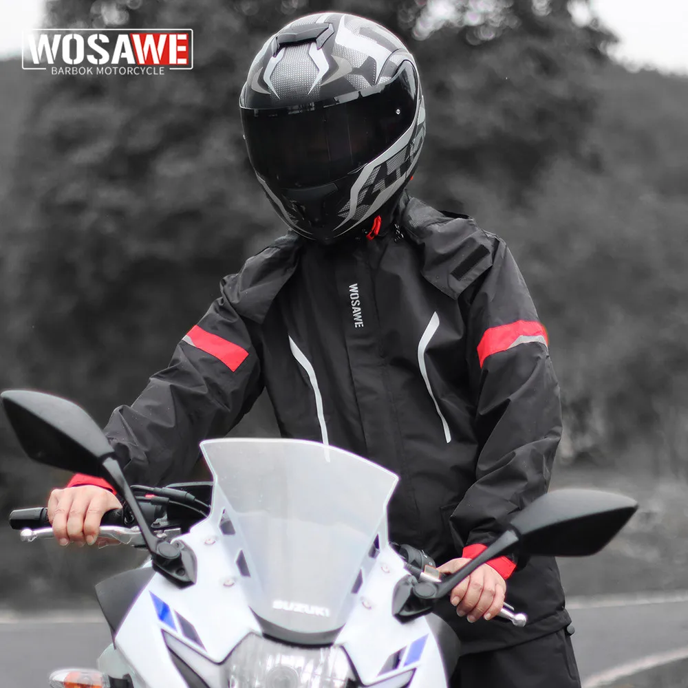 WOSAWE Men Motorcycle Raincoat Suit Rainstorm Prevention Jacket Camping Hiking Raincoat Moto Raincoat Motorcyclist Raincoat
WOSAWE Men Motorcycle Raincoat Suit Rainstorm Prevention Jacket Camping Hiking Raincoat Moto Raincoat Motorcyclist Raincoat