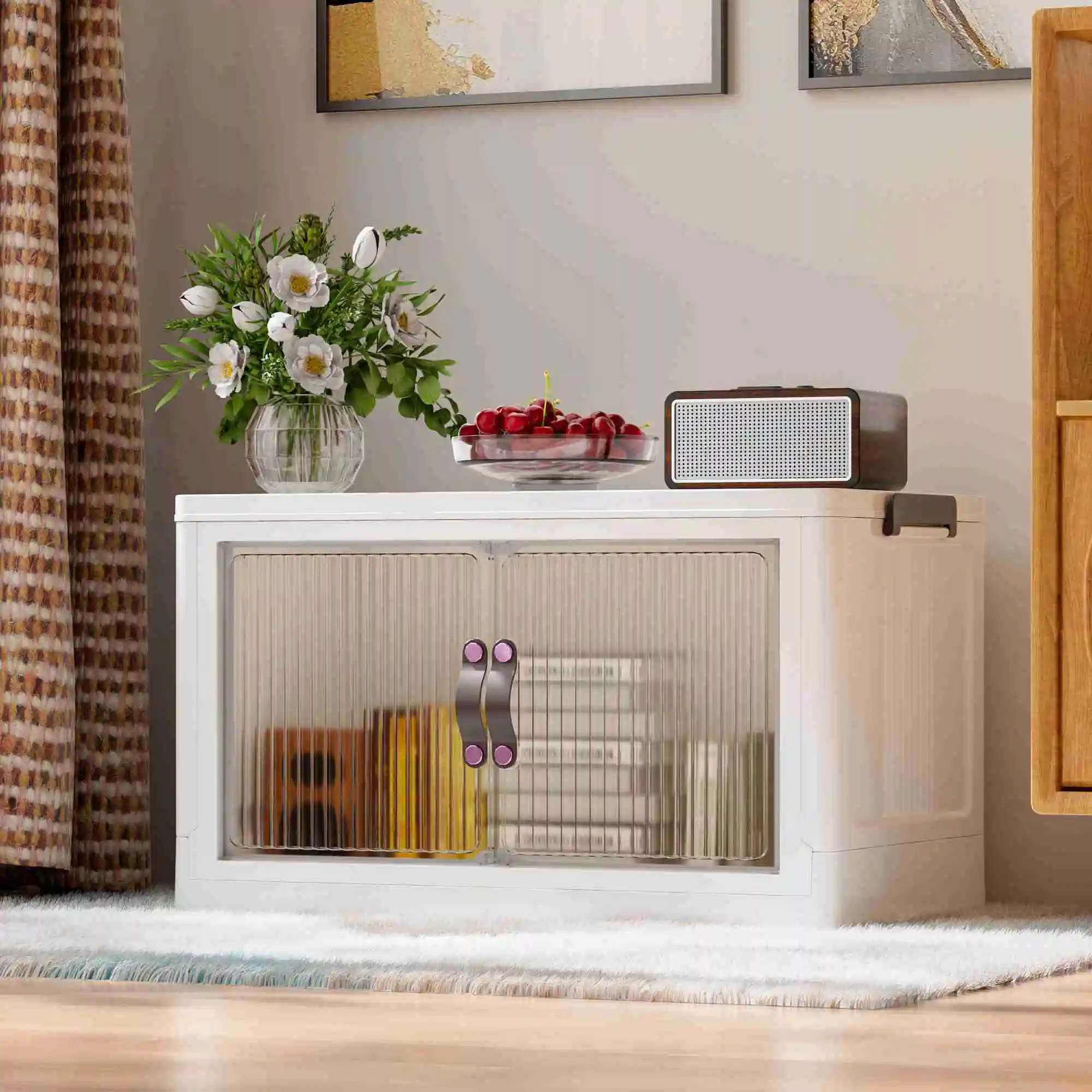 Foldable Storage Cabinet 1 Layer Plastic Bin Box 360 Degree Rotatable Stackable 100 Gal Large Capacity
Foldable Storage Cabinet 1 Layer Plastic Bin Box 360 Degree Rotatable Stackable 100 Gal Large Capacity