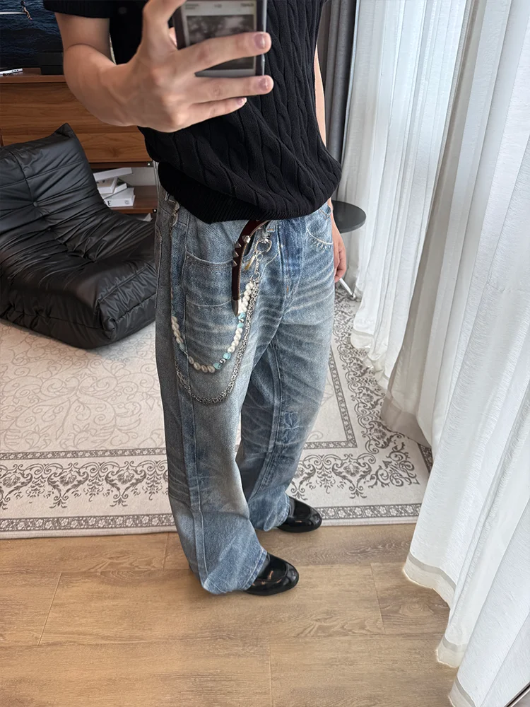 WayUp 3D Digital Print Pearl Chain Waed Denim Jeans Straight Leg Bell Bot Vintage Sle Cotton Casual Trousers for Youth
WayUp 3D Digital Print Pearl Chain Waed Denim Jeans Straight Leg Bell Bot Vintage Sle Cotton Casual Trousers for Youth