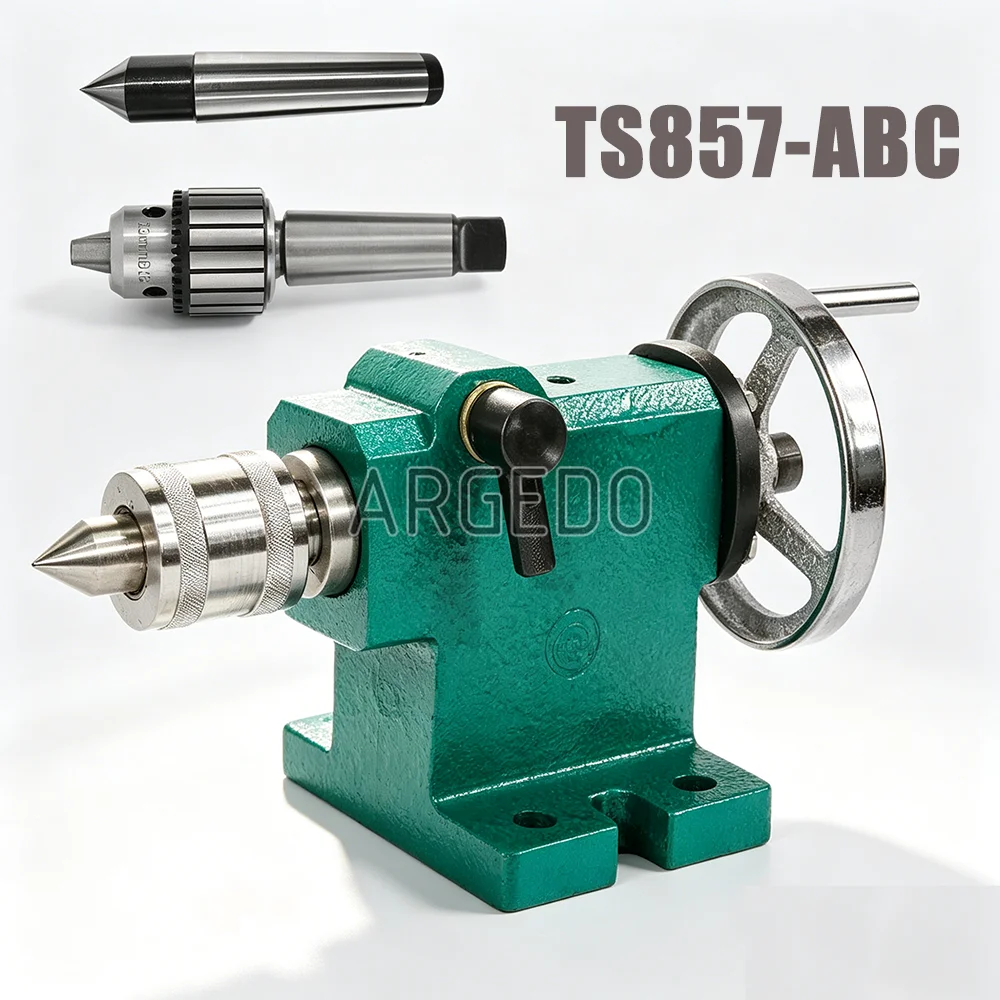 TS857 Manual 155mm Height MT3 Tailstock for Lathe 100mm Center Height with Live Center / Dead Center / Drill Chuck, Handwheel
TS857 Manual 155mm Height MT3 Tailstock for Lathe 100mm Center Height with Live Center / Dead Center / Drill Chuck, Handwheel